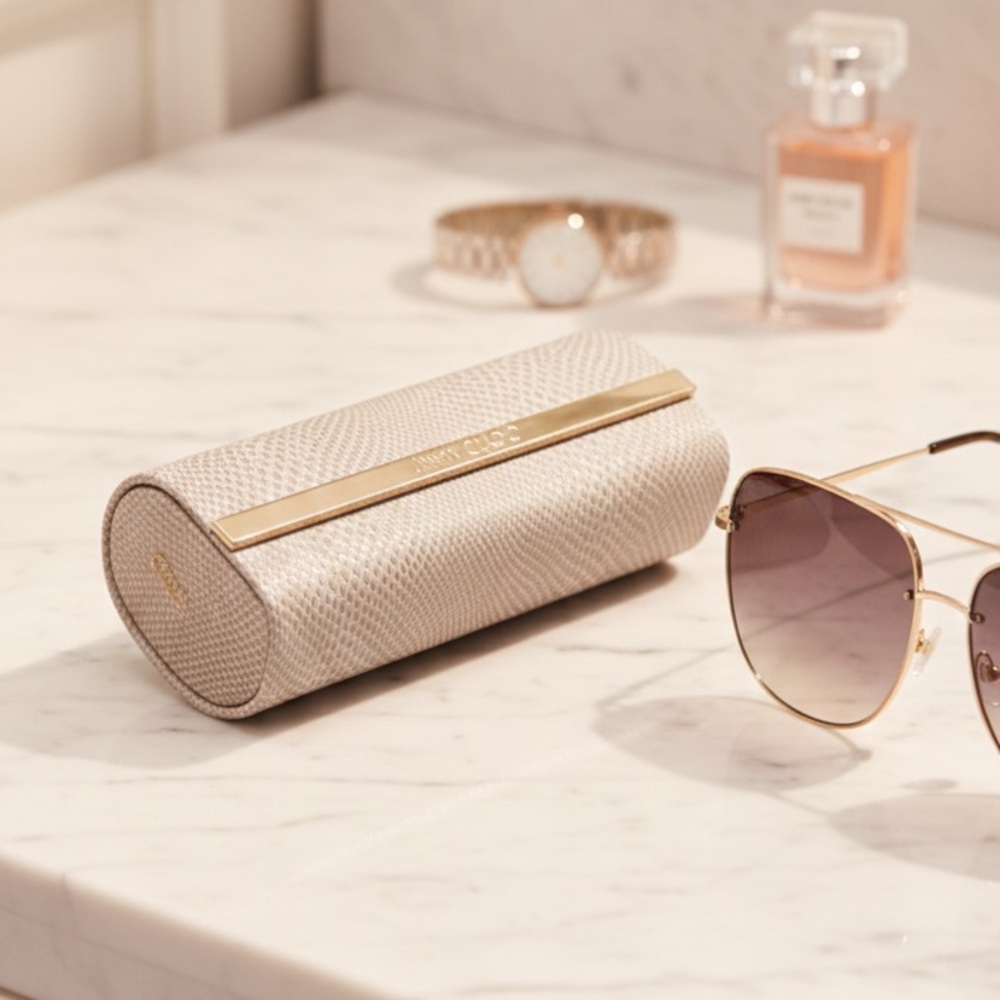 AUTHENTIC JIMMY CHOO CASE FOR EYEWEAR, LIGHT HARD CASE FOR EYEWEAR